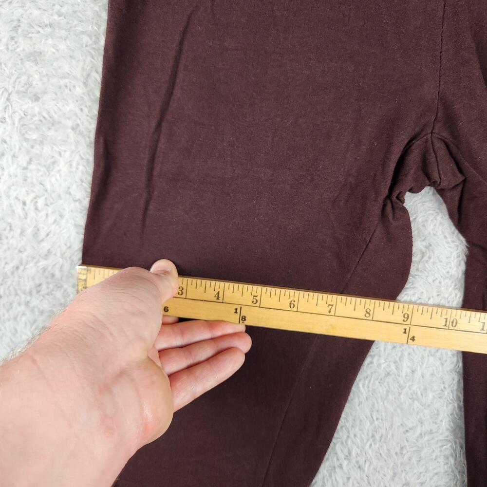 Vintage 90s Leggings Womens Small Tall Brown High Rise Stretch Ankle USA Retro - Picture 9 of 13
